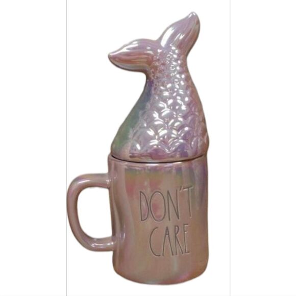Rae Dunn MERMAID HAIR DONT CARE mug with topper - New - Picture 2 of 6